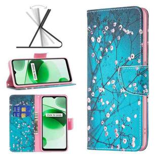 For OPPO Realme C35 Colored Drawing Pattern Leather Phone Case(Plum Blossom)
