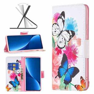 For Xiaomi 12 Pro Colored Drawing Pattern Leather Phone Case(Butterflies)