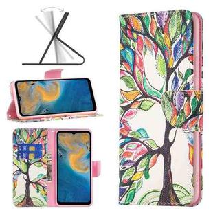 For ZTE Blade A51 Colored Drawing Pattern Leather Phone Case(Tree Life)