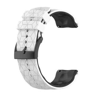 For Suunto 9 Two-color Silicone Watch Band(White Black)