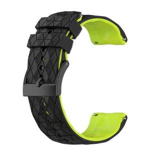 For Suunto 9 Two-color Silicone Watch Band(Black Lime Green)