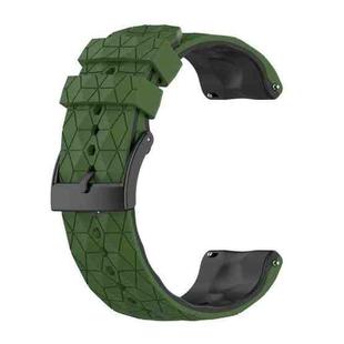 For Suunto 9 Two-color Silicone Watch Band(Army Green Black)