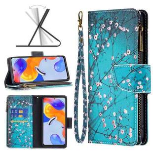 For Xiaomi Redmi Note 11 Pro International Colored Drawing Pattern Zipper Leather Phone Case(Plum Blossom)