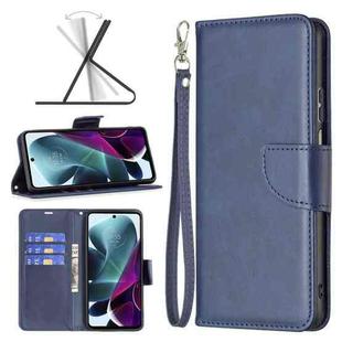 For Motorola Moto G200 5G / Edge S30 5G Lambskin Texture Pure Color Leather Phone Case(Blue)