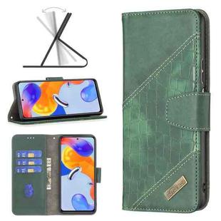 For Xiaomi Redmi Note 11 Pro International Matching Color Crocodile Texture Leather Case(Green)