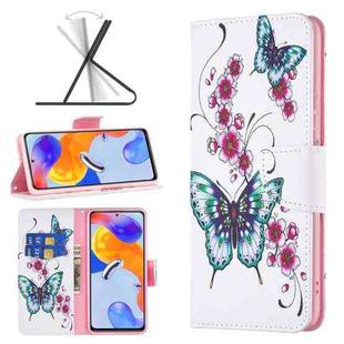 For Xiaomi Redmi Note 11 Pro International Colored Drawing Leather Phone Case(Peach Blossom Butterfly)