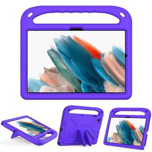 For Samsung Galaxy Tab A8 10.5 / X200 / X 205 / X207 Handle EVA Shockproof Tablet Case with Holder(Purple)