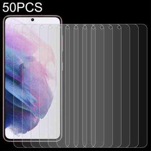 For Samsung Galaxy S21+ 5G 50pcs 0.26mm 9H 2.5D Tempered Glass Film, Fingerprint Unlocking Is Not Supported
