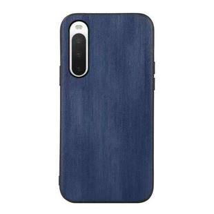 For Sony Xperia 10 IV Yellow Cow Texture PU Phone Case(Blue)
