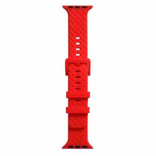 Braided Texture Silicone Watch Band For Apple Watch Series 8&7 41mm / SE 2&6&SE&5&4 40mm / 3&2&1 38mm(Red)