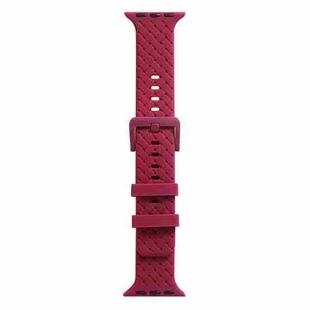 Braided Texture Silicone Watch Band For Apple Watch Series 8&7 41mm / SE 2&6&SE&5&4 40mm / 3&2&1 38mm(Wine Red)