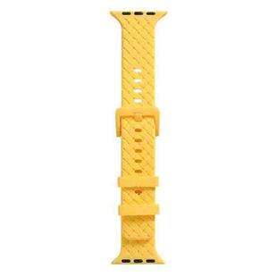 Braided Texture Silicone Watch Band For Apple Watch Series 8&7 41mm / SE 2&6&SE&5&4 40mm / 3&2&1 38mm(Yellow)