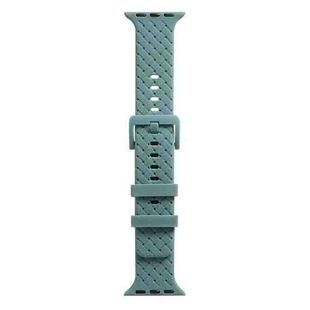 Braided Texture Silicone Watch Band For Apple Watch Series 8&7 41mm / SE 2&6&SE&5&4 40mm / 3&2&1 38mm(Light Green)