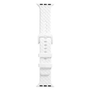 Braided Texture Silicone Watch Band For Apple Watch Ultra 49mm / Series 8&7 45mm / SE 2&6&SE&5&4 44mm / 3&2&1 42mm(White)