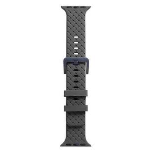 Braided Texture Silicone Watch Band For Apple Watch Ultra 49mm / Series 8&7 45mm / SE 2&6&SE&5&4 44mm / 3&2&1 42mm(Grey)