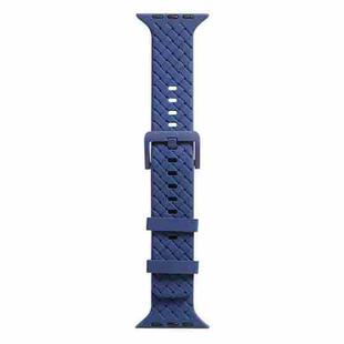 Braided Texture Silicone Watch Band For Apple Watch Ultra 49mm / Series 8&7 45mm / SE 2&6&SE&5&4 44mm / 3&2&1 42mm(Blue)