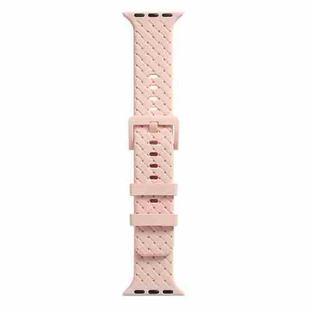 Braided Texture Silicone Watch Band For Apple Watch Ultra 49mm / Series 8&7 45mm / SE 2&6&SE&5&4 44mm / 3&2&1 42mm(Pink)