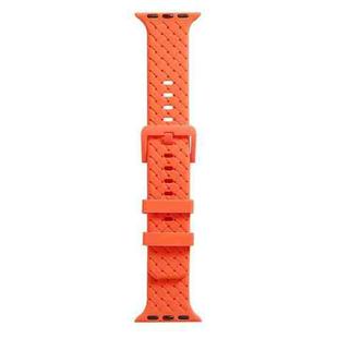 Braided Texture Silicone Watch Band For Apple Watch Ultra 49mm / Series 8&7 45mm / SE 2&6&SE&5&4 44mm / 3&2&1 42mm(Orange)