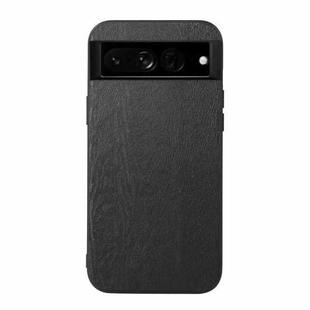 For Google Pixel 7 Pro 5G Wood Texture PU Phone Case(Black)