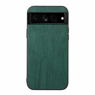 For Google Pixel 7 Pro 5G Wood Texture PU Phone Case(Green)