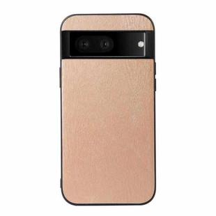 For Google Pixel 7 5G Wood Texture PU Phone Case(Gold)