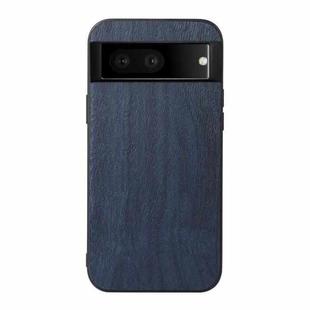 For Google Pixel 7 5G Wood Texture PU Phone Case(Blue)