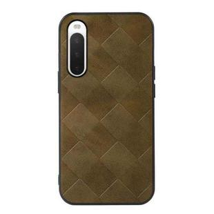 For Sony Xperia 10 IV Weave Plaid PU Phone Case(Green)