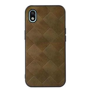 For Sony Xperia Ace III Weave Plaid PU Phone Case(Green)