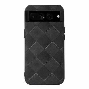 For Google Pixel 7 Pro 5G Weave Plaid PU Phone Case(Black)