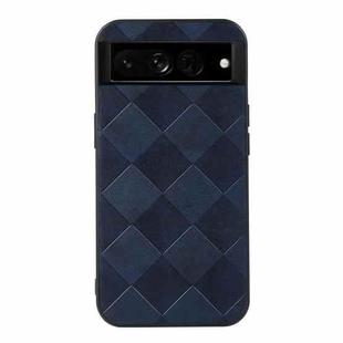 For Google Pixel 7 Pro 5G Weave Plaid PU Phone Case(Blue)