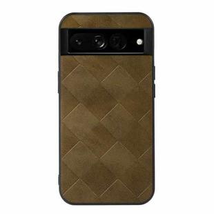 For Google Pixel 7 Pro 5G Weave Plaid PU Phone Case(Green)