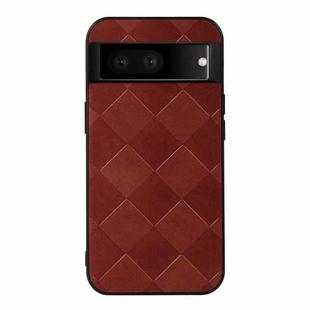 For Google Pixel 7 5G Weave Plaid PU Phone Case(Brown)