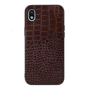 For Sony Xperia Ace III Crocodile Top Layer Cowhide Leather Phone Case(Coffee)