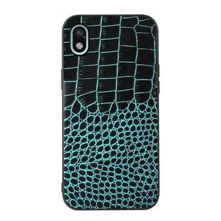 For Sony Xperia Ace III Crocodile Top Layer Cowhide Leather Phone Case(Cyan Blue)