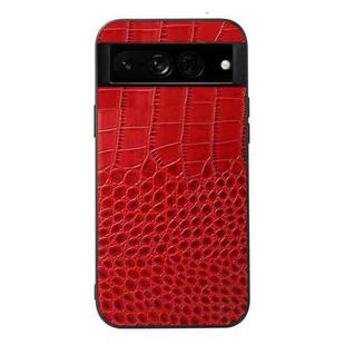 For Google Pixel 7 Pro 5G Crocodile Top Layer Cowhide Leather Phone Case(Red)