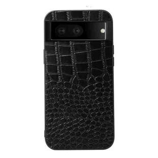 For Google Pixel 7 5G Crocodile Top Layer Cowhide Leather Phone Case(Black)