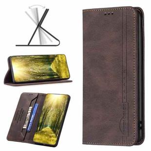 For Xiaomi Redmi 10 5G / Note 11E Magnetic RFID Blocking Anti-Theft Leather Phone Case(Brown)