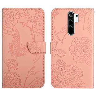 For Xiaomi Redmi Note 8 Pro Skin Feel Butterfly Peony Embossed Leather Phone Case(Pink)