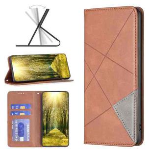 For Xiaomi Redmi 10C Prismatic Invisible Magnetic Leather Phone Case(Brown)