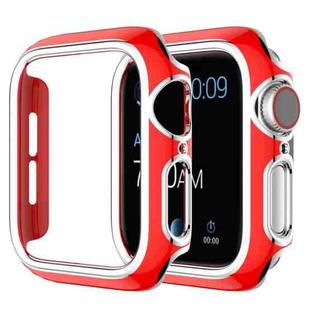 Two-color Electroplating PC Watch Case For Apple Watch Series 3&2&1 38mm(Red Silver)