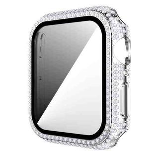 Diamond PC + Tempered Glass Watch Case For Apple Watch Series 3&2&1 38mm(Silver)