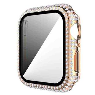 Diamond PC + Tempered Glass Watch Case For Apple Watch Series 3&2&1 42mm(Rose Gold)