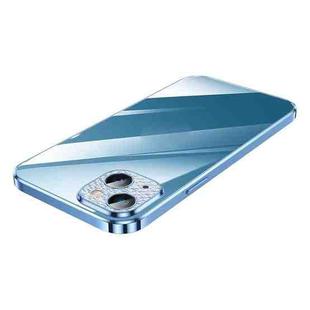 For iPhone 13 SULADA Diamond Lens Protector Plated Frosted Case(Sierra Blue)