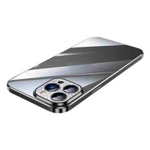 For iPhone 12 SULADA Diamond Lens Protector Plated Frosted Case(Black)