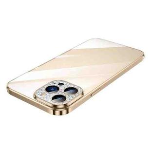 For iPhone 11 Pro Max SULADA Diamond Lens Protector Plated Frosted Case (Gold)