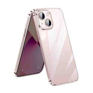 For iPhone 13 SULADA Lens Protector Plated Clear Case(Pink)