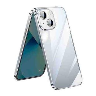 For iPhone 13 SULADA Lens Protector Plated Clear Case(Silver)