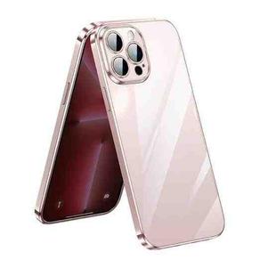 For iPhone 13 Pro SULADA Lens Protector Plated Clear Case (Pink)