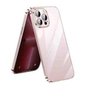 For iPhone 13 Pro Max SULADA Lens Protector Plated Clear Case (Pink)