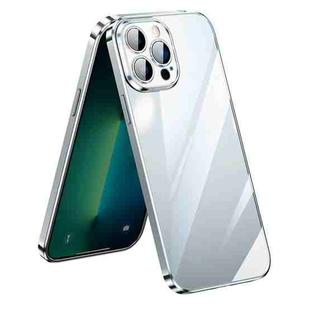 For iPhone 13 Pro Max SULADA Lens Protector Plated Clear Case (Silver)